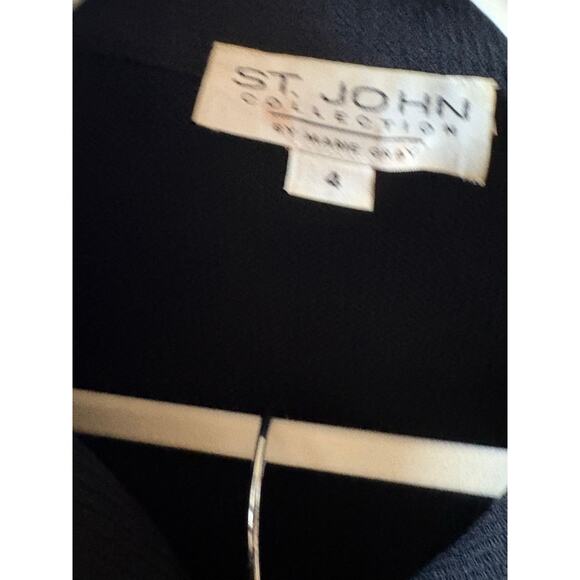 St. John Santana knit classic work business skirt suit gold buttons size 4/6 - Picture 8 of 11